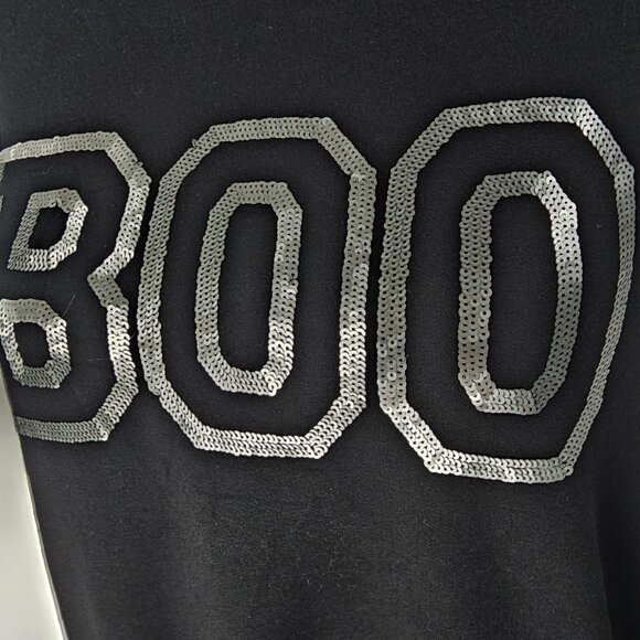 Cynthia Rowley Women's Black Sequin BOO Long Sleeve Rayon Sweatshirt Size S NWT - Picture 4 of 15